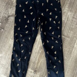 Chico's So Slimming Girlfriend ankle Blue Jeans with Gold Tassels print 0.5